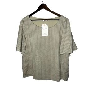 Inherit‎ Clothing company womens 4x linen blend top striped bell sleeve new
